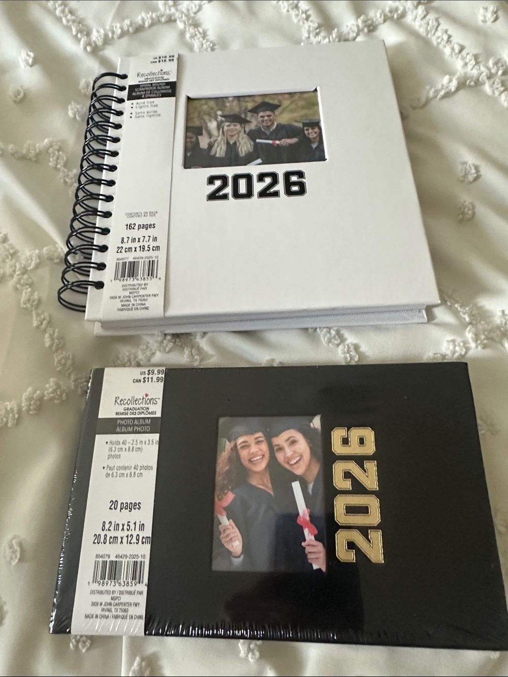 Recollections Graduation Photo Albums in White and Black